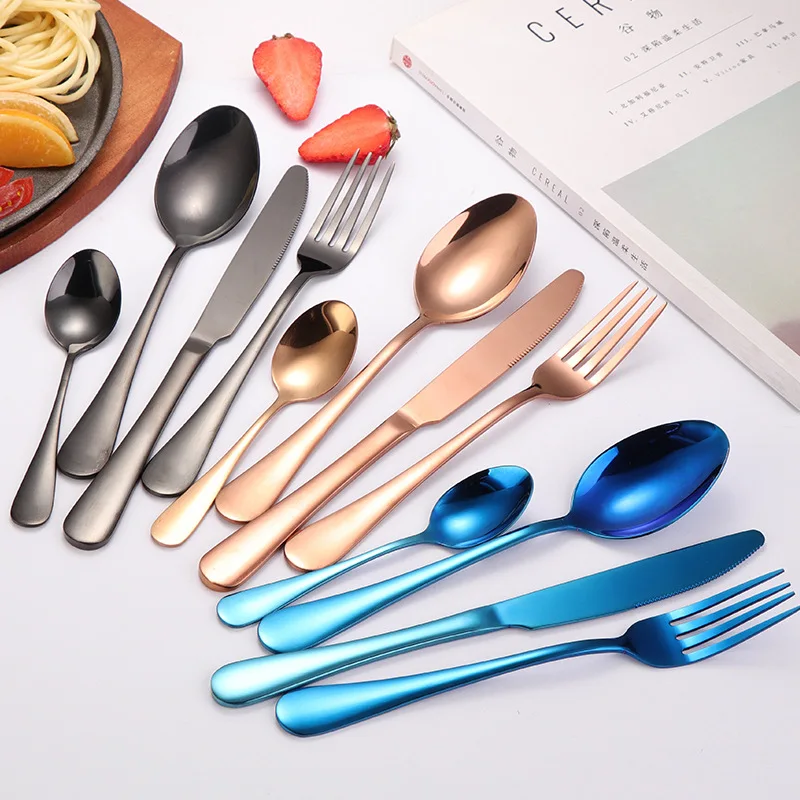 Wholesale Custom Gift Box Flatware Sets 16PCS Family Dinner Set Cutlery Set Tea Spoon + Spoon + Knife + Fork Stainless Steel