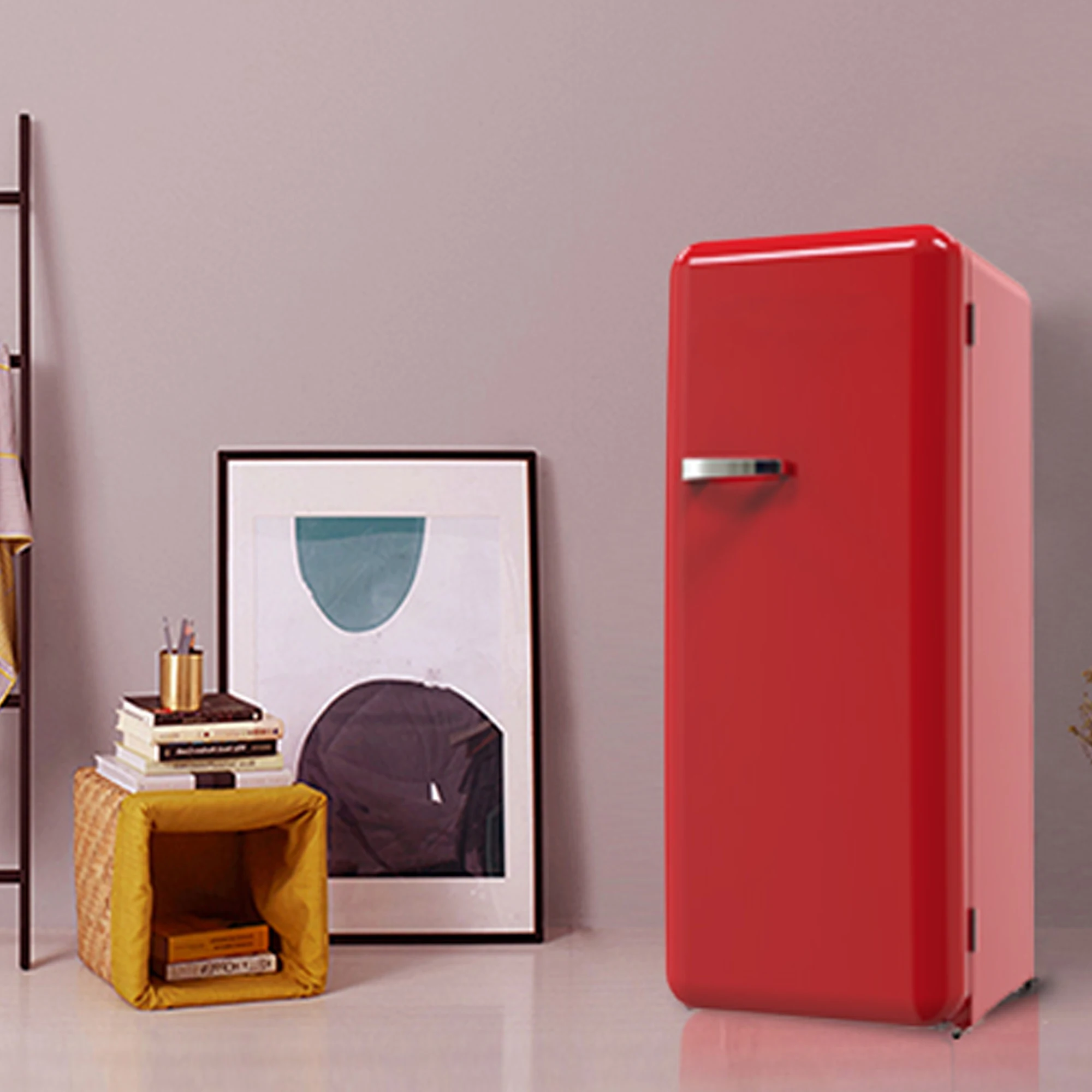 A+++ vintage fridge in SEMG style upright freestanding retro refrigerator