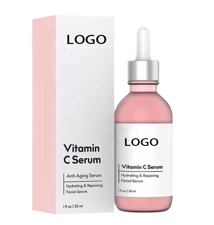 Best Selling 30ml Vitamin C Face Serum Aloe Vera Green Tea Infused Peptide Firming Brightening Skin Whitening Product Dark Spot