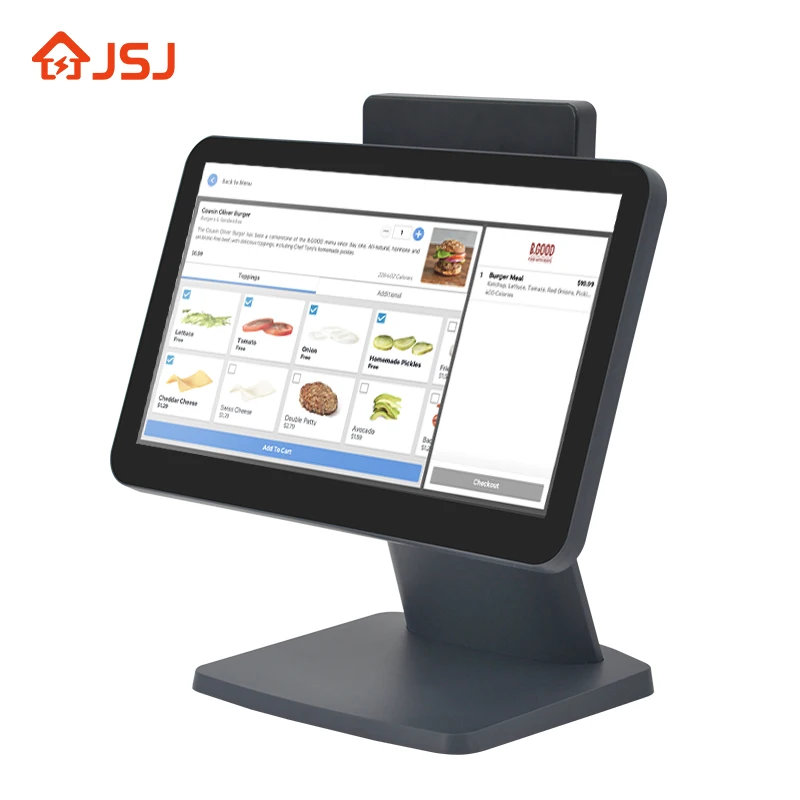 JSJ66 15.6 Inch Cash Register Billing Machine Windows Android Point Of Sale Pos Sistema Terminal Machine All In One Pos System