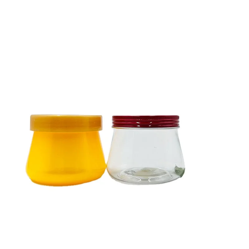 140g bowl shape plastic PET cream jar body scrub jar with aluminum cap plastic screw cap
