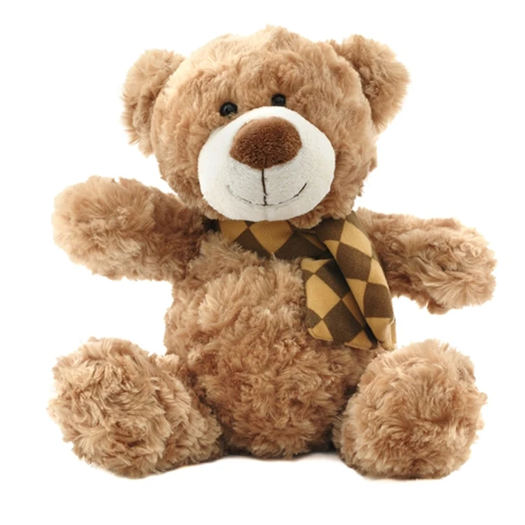 High Quality Plush Stuffed Teddy Bear with Ribbon Scarf
