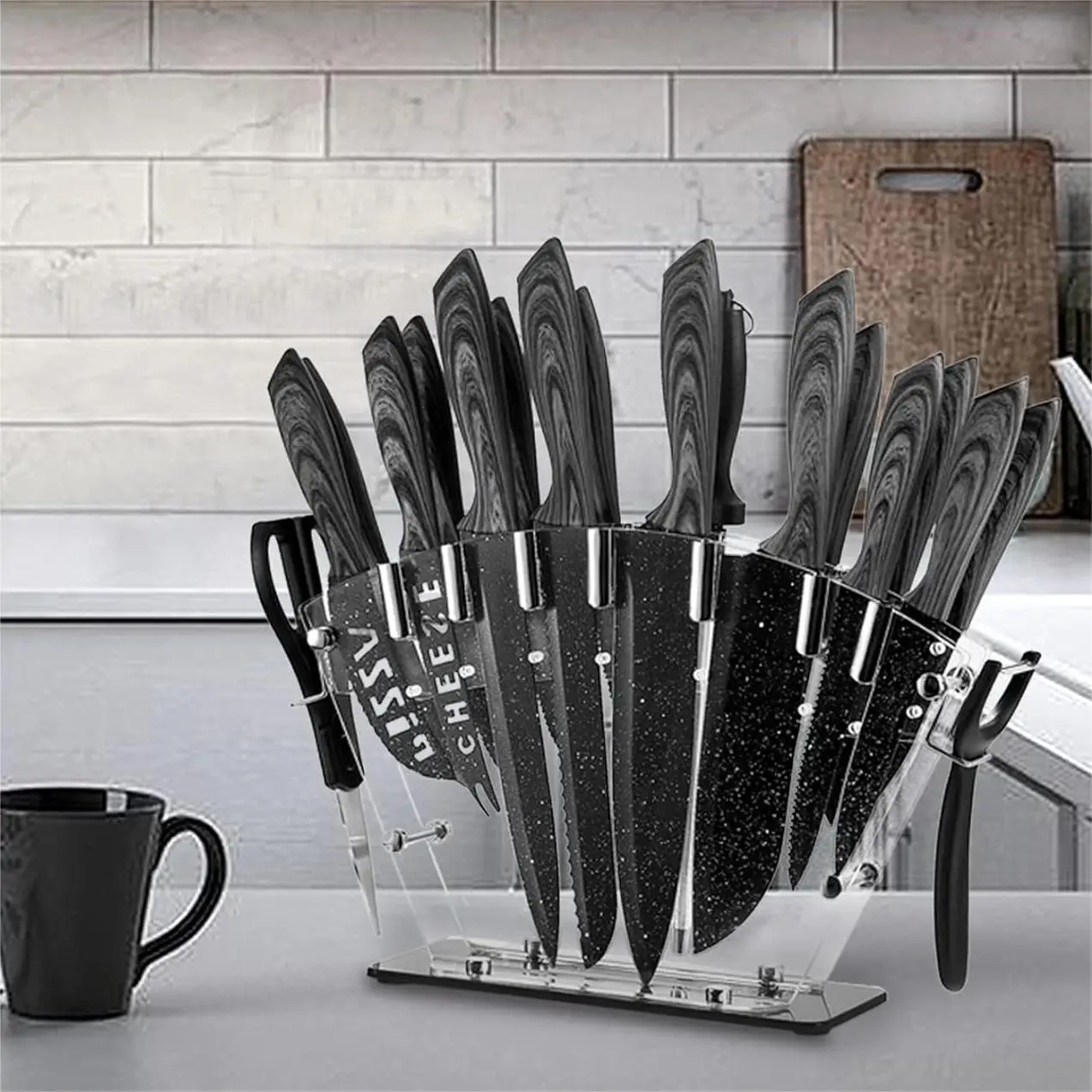 Набор кухонных ножей из высокоуглеродистой нержавеющей стали 19 шт.