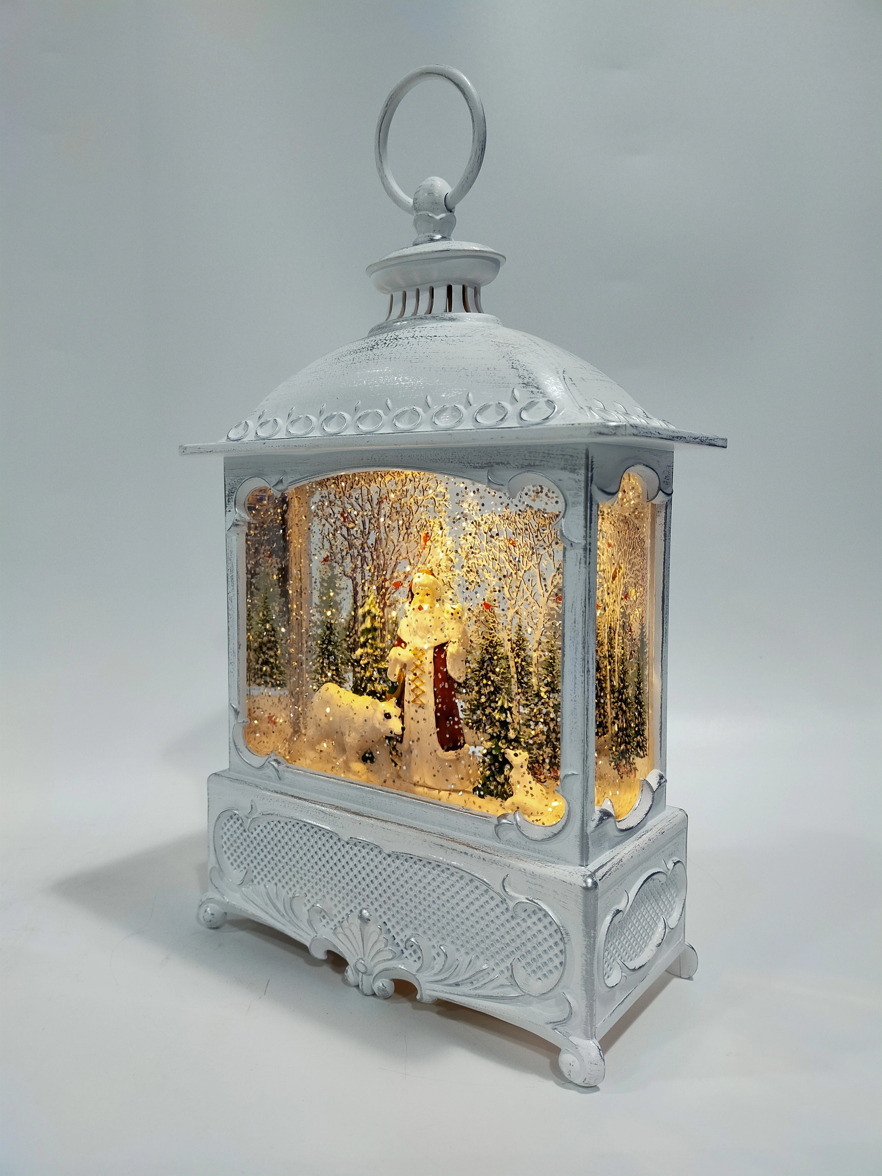 Wholesale Acrylic Gift&Craft Liquid Swirling Glitter Plastic Decor Santa Claus Light Gift Christmas Snowglobe With Blowing Snow