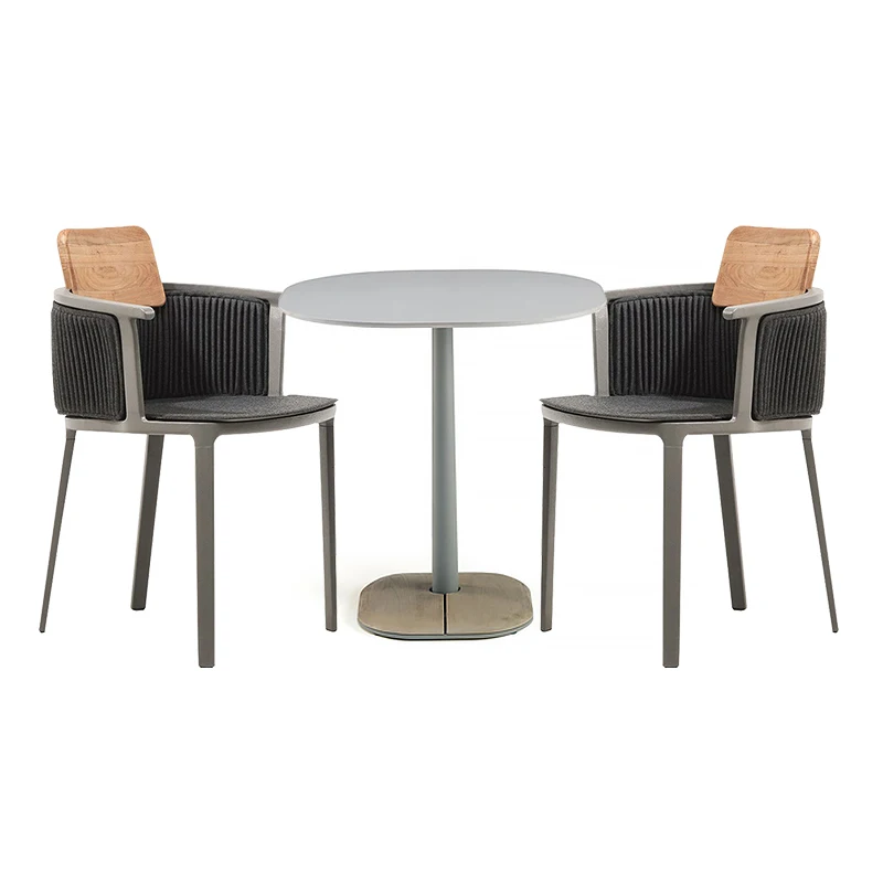 Factory Sales Garden Patio Chairs Armchair Hotel Dining Furniture Wood Rope Woven Chair