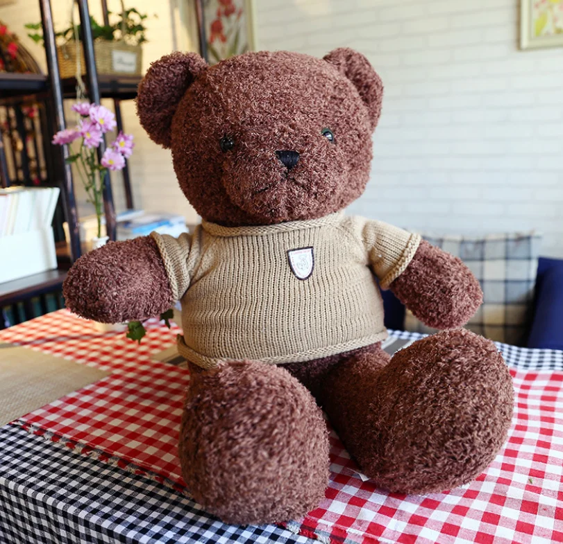 Hot sales  plush teddy Bear toy large  T-shirt bear custom 100% cotton stuffed soft teddy bear for children
