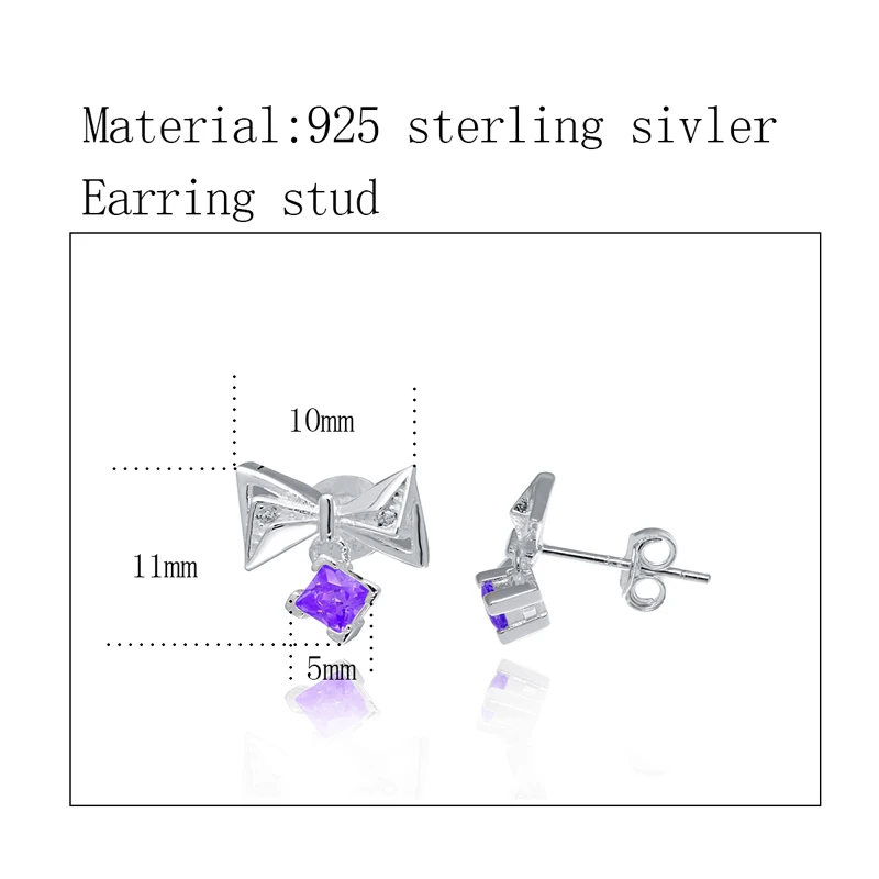 
Butterfly Knot Ear Ring 18K Gold Plated Stud Earring Geometric Silver Earring 