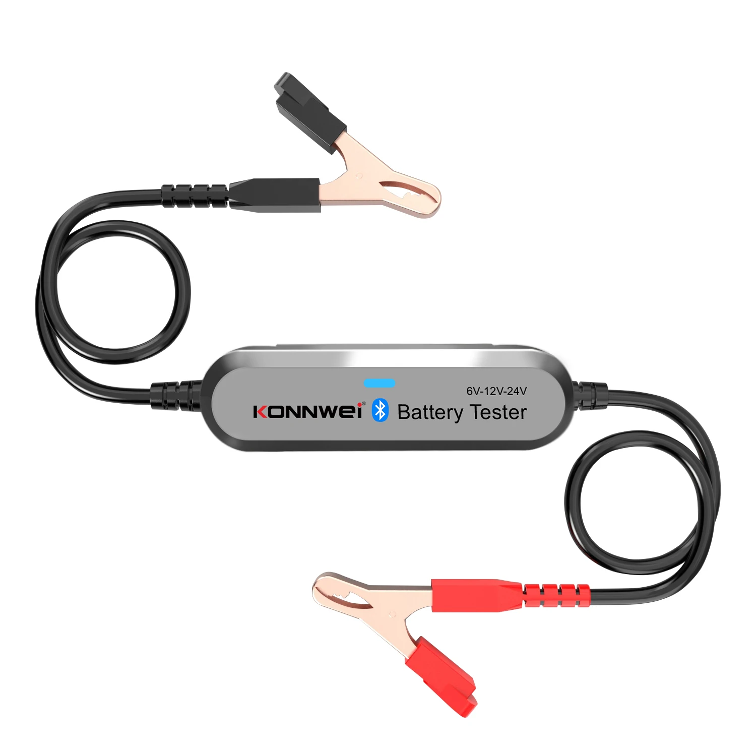 KONNWEI BK200 Car Battery Tester Battery Clip Tester Analyzer Support 6V-12V-24V BLACK AND SILVERY