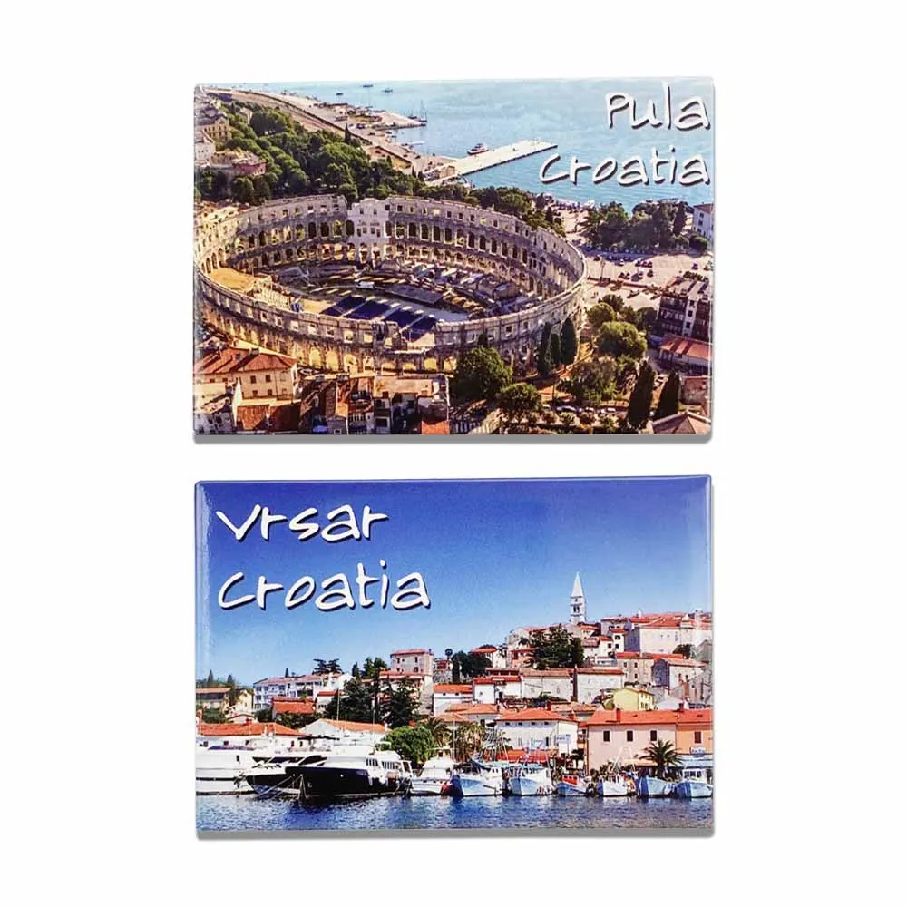 Promotional Custom Rome Italy Scenery Tin Fridge Magnets Tinplate Fridge Magnets Tourist Souvenir Tin Plate Fridge Magnets