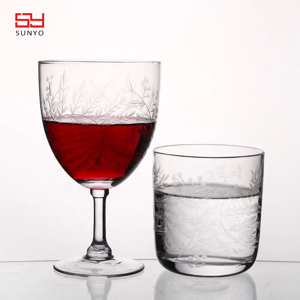 11oz Handblown Fashion Clear Engraved Custom Drinking Water Glass