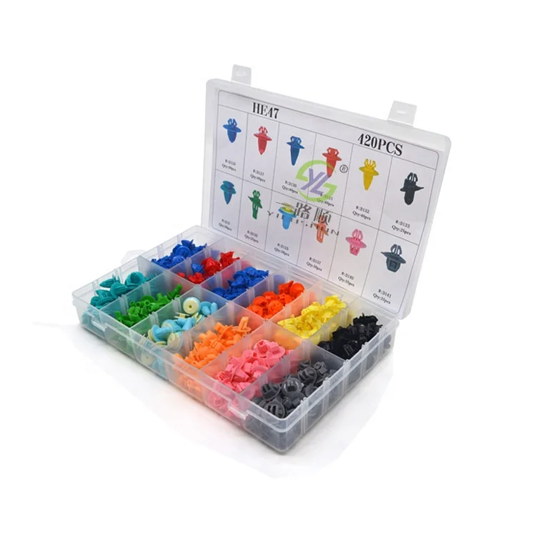 420PCS Assorted Plastic Clips Automotive Fastener Kit Push Retainer Set