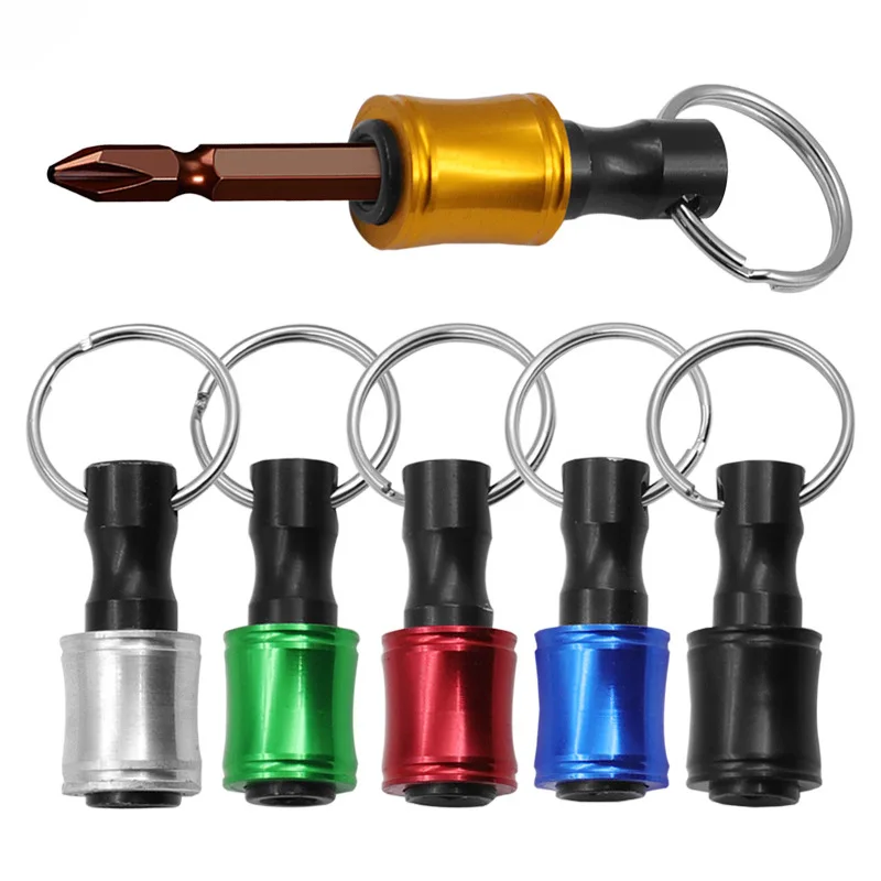 1/4 inch Hex Shank Screwdriver Bit Holder Quick Release Extension Rod Keychain Drill Screw Bit Quick Change