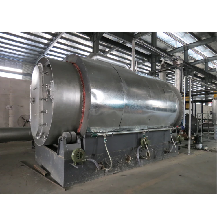 High efficiency batch type waste tyre/plastic pyrolysis plant to produce oil/carbon black/steel wire