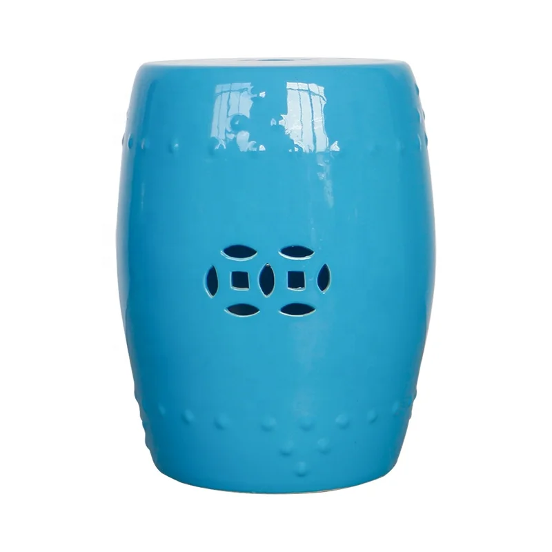 Jingdezhen  Chinese ceramic drum standing  garden seat for outdoor and home decorative shoes changing stool wholesale