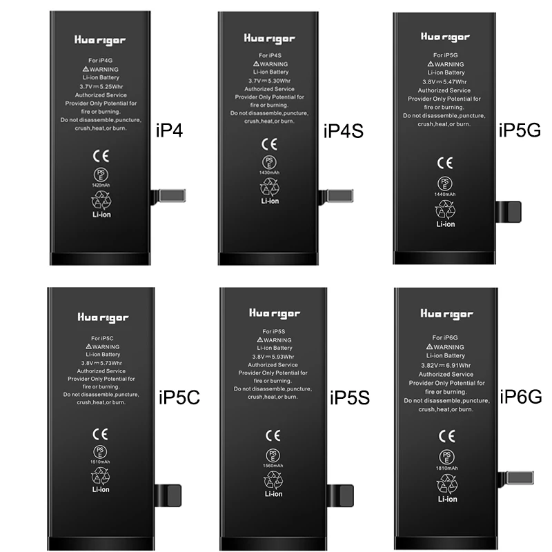 OEM Custom China mobile phone battery For iphone 5 6 6s 6splus 7 7plus 8 8p plus X XR XS MAS Rechargeable Batteries