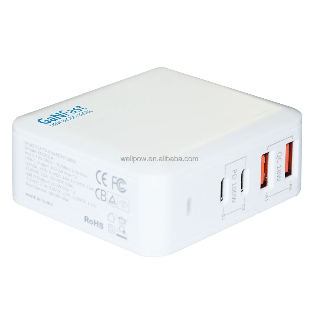 140W Multiport Gan charger  PD charger for Macbook pro  Laptop Ipad  Tablet mobile phones iphones