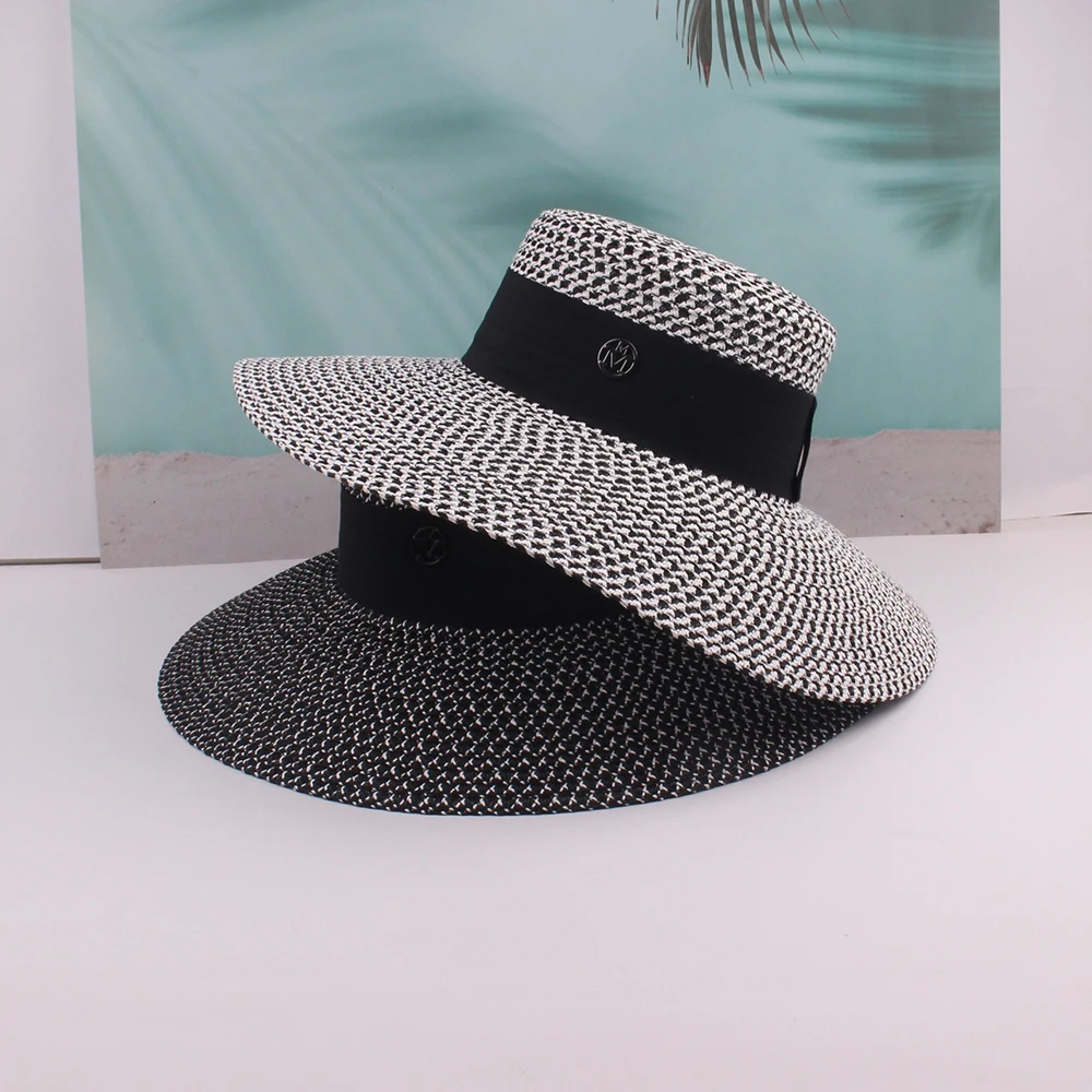 Custom Logo Summer Top Hats with Large Wide Brim Wholesale New Design Floppy Beach Straw Sun Hat Fashion Strohhut Sunhat