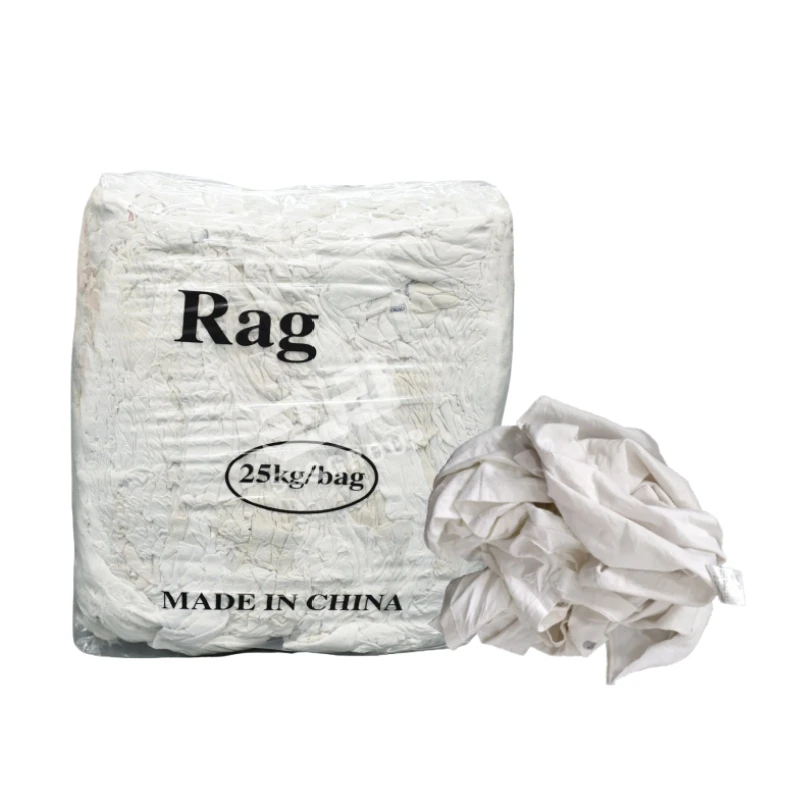 Ready to ship 1KG High Cotton Pure White Rags Industrial Cotton T Shirt Wiping Rags for cleaning oil