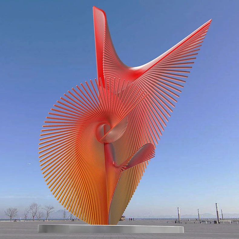 K124 Phoenix statue custom city landmark outdoor decoration stainless steel abstract sart display sculptures