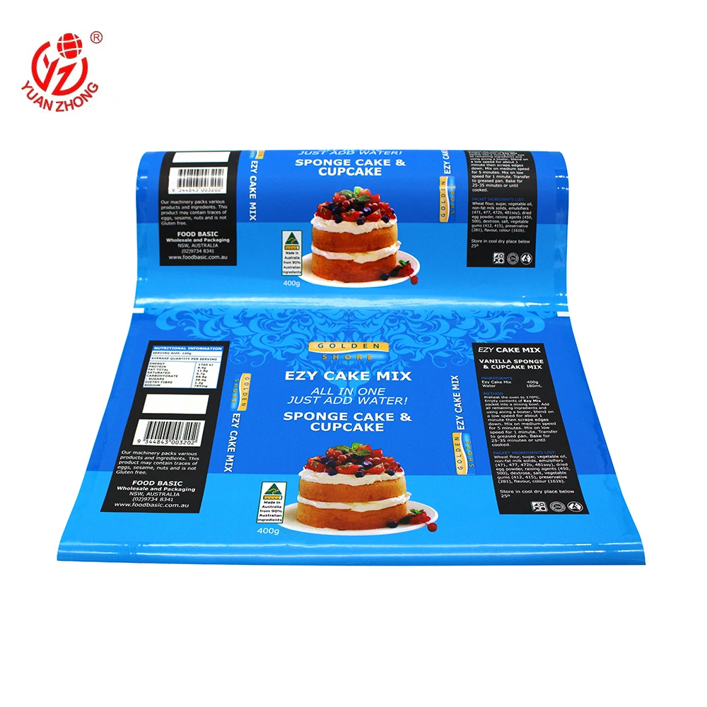 Custom Printed Factory High Quality Food Packaging Wrapping Plastic Film Roll Aluminum Foil Packaging Film For Pancake/Croissant