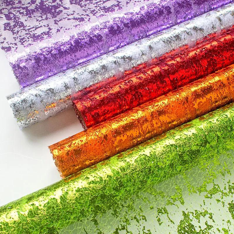 Customize 48 cm*5 Y/roll  Design Hot Stamping Gauze Mesh Roll Floral Wrapping Paper Florists Supplies Materials
