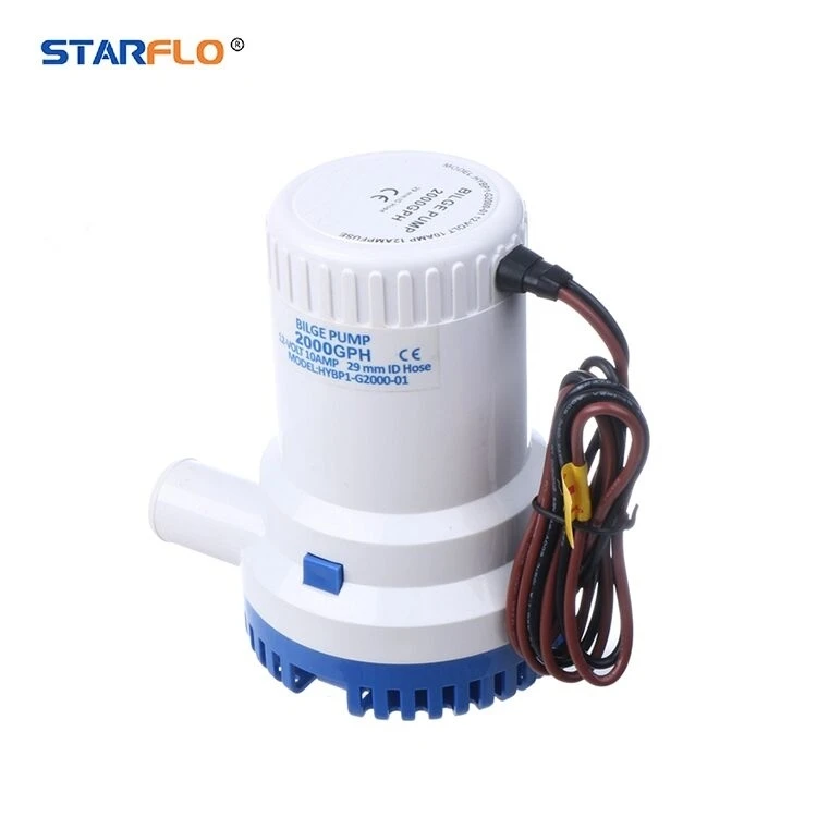 STARFLO 2000GPH small solar submersible water bilge pump 12v battery powered bilge pump for marine boat