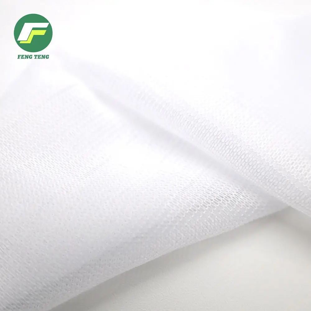 104 75D Polyester Knit Soft Hexagonal Tulle Mesh Net Big Hole Fabric For Leather knitted lining