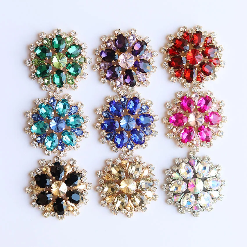 custom hand made glass rhinestones welding shoe decoration clips buckles for  shoe accessories