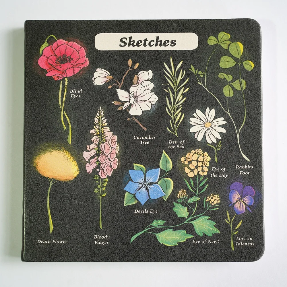 Customizable Professional Sewing Bind A5 Big Fashion Design Leather Cover Oil Painting Black Sketch Book For Artists