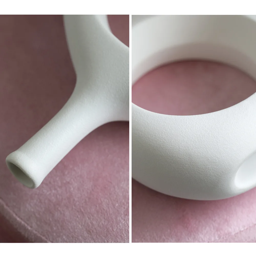 Hot selling modern minimalist creative jade ring flower arrangement wedding white creative dining table living room ceramic vase