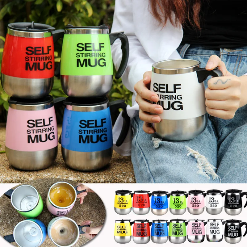 Stainless Steel Insulated Coffee Auto Magnetic Mug automatic self stirring cup mixing coffee mug