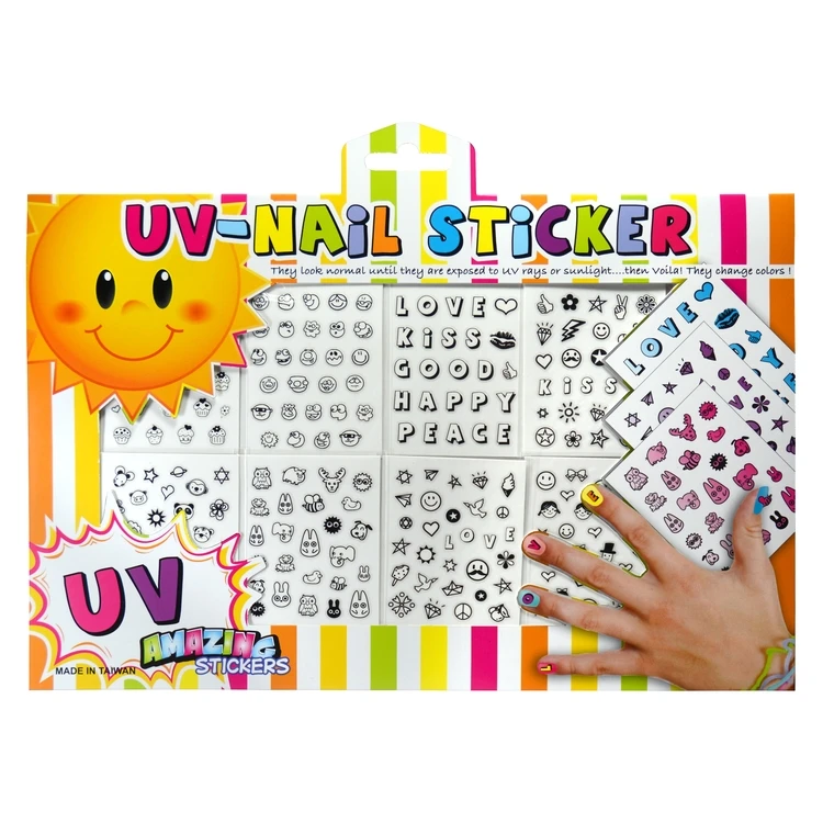 2021 New Design 3d Uv Color Changing Decorative Nail Stickers