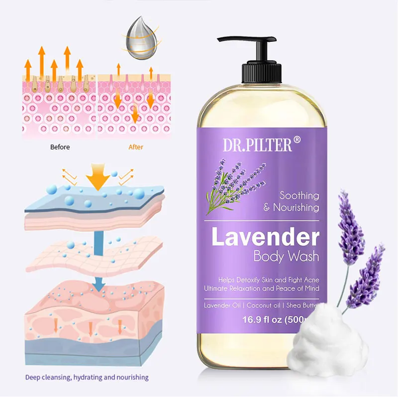 OEM Body Wash Private Label Skin lavender extract moisturizing Shower Gel