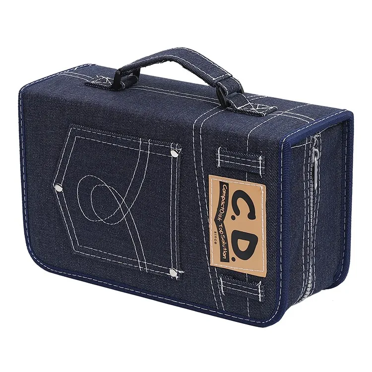 Индивидуальный модный Джинсовый чехол-бумажник большой вместимости для Cd/dvd Dvd