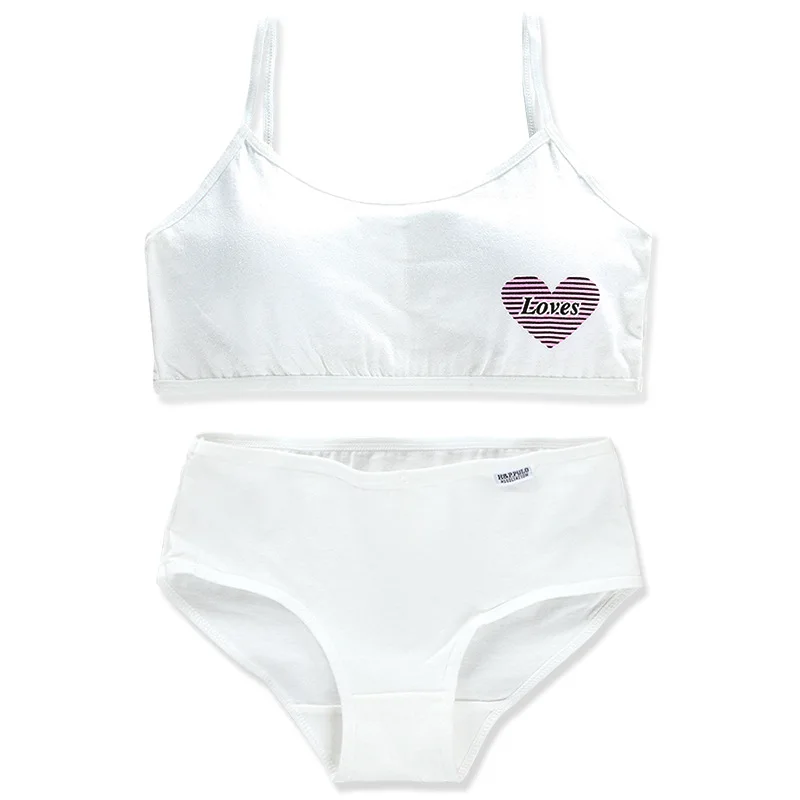 Girls Bra Set Small Sling Underwear Vest Cotton Tube Top Students