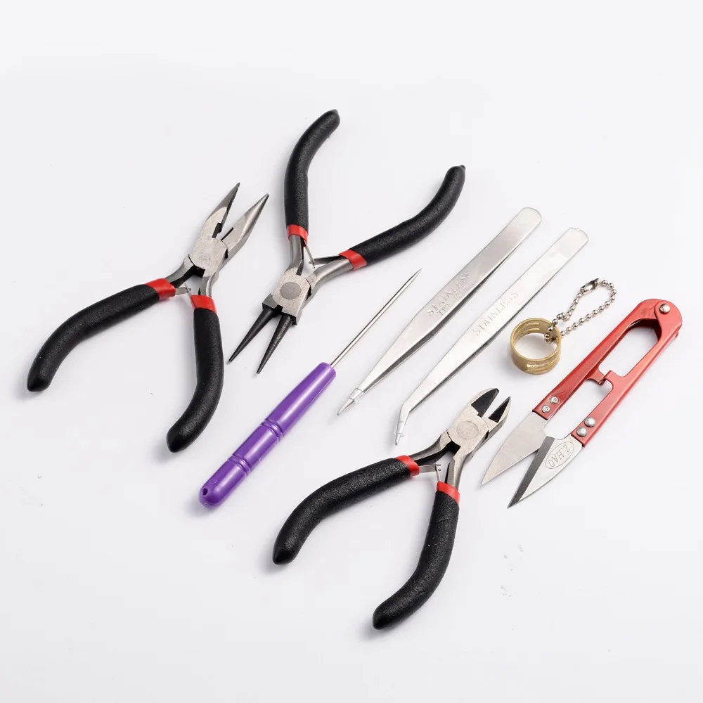Eight piece Hand pliers tools set jewelry making tools kit