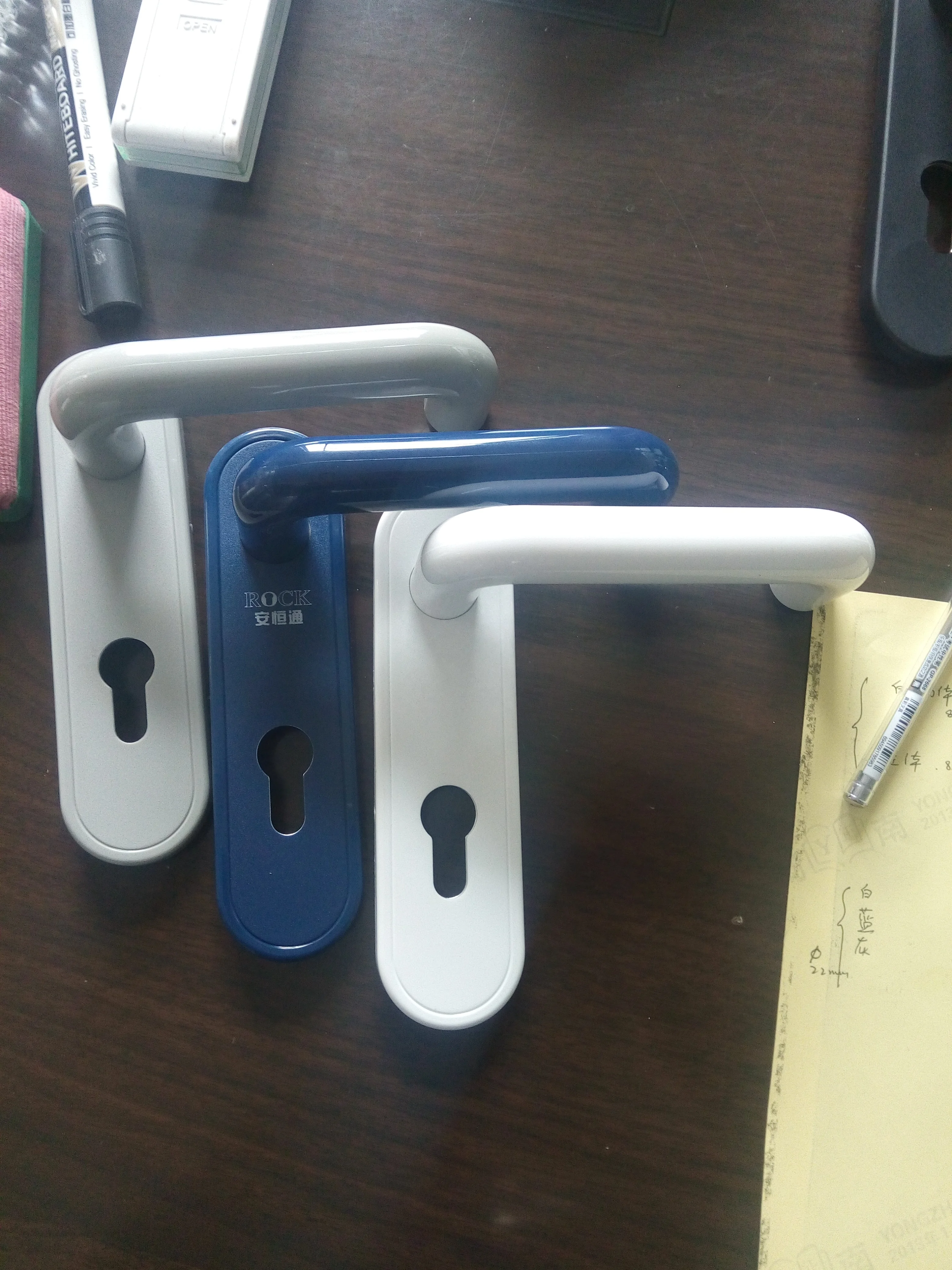 Modern door handle Nylon lock handle plastic lever for mortise lock white black gray color in medical doors aluminium doors