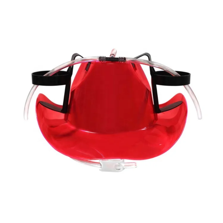 Novelty Beer& Soda Guzzler Drinking Helmet,  Cowboys Drinking Hat with Straw - Fun Party Hat