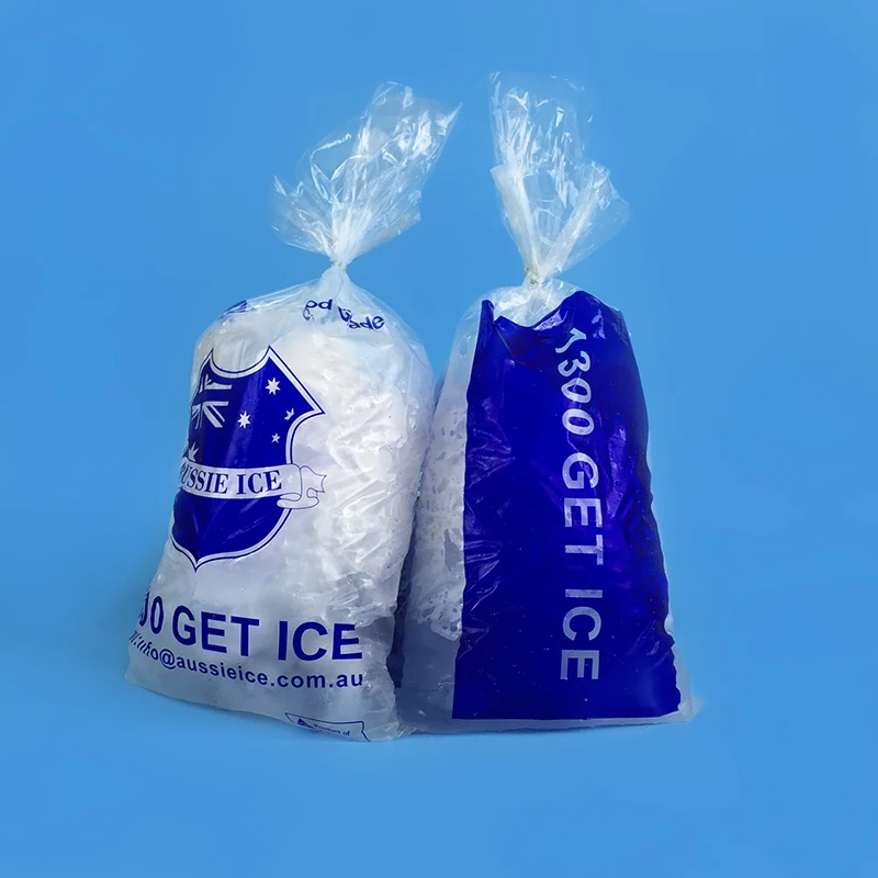  Пользовательские печатные прозрачный 8 Lb пластиковый мешок льда со
