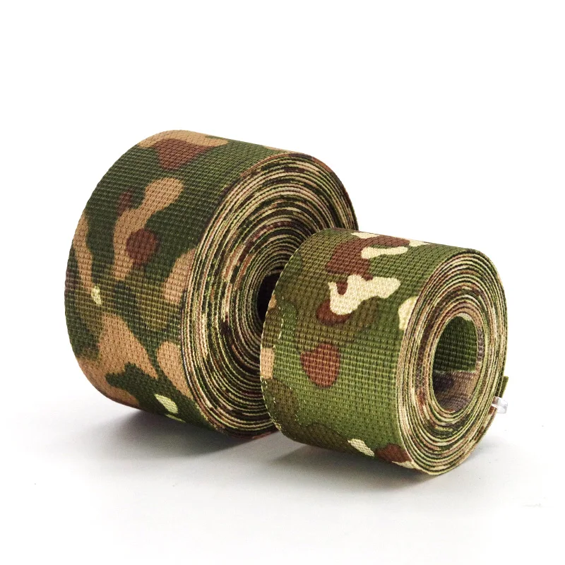 Custom Logo Material pattern Polyester Nylon Tactical Camouflage Webbing For Belt Backpack Bag Equipment Vest