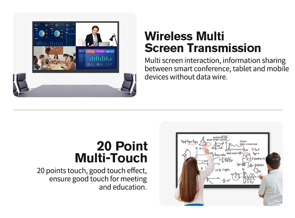 Original Factory Made In China 65 Inch 4K LCD Multi Touch Interactive Smart White Board For School Use