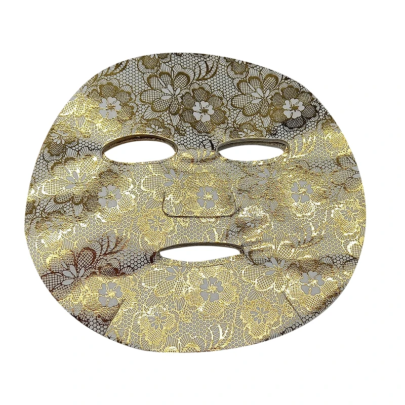 Rose laser composite dry mask tencel face mask golden foil disposable facial mask
