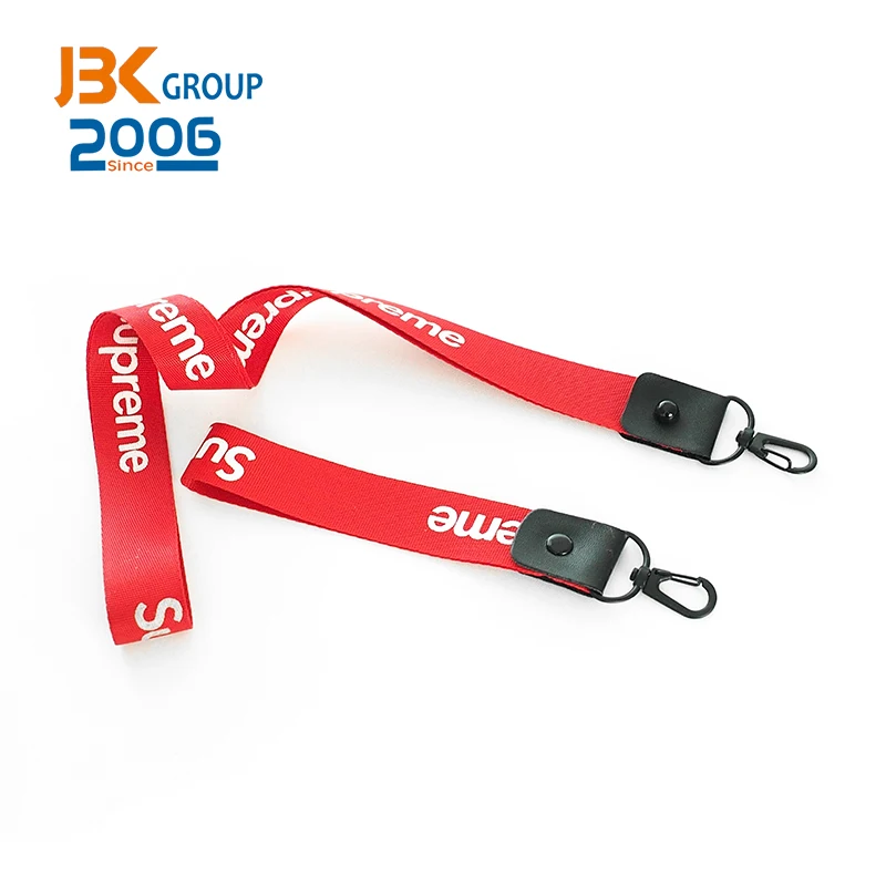 fashion lanyard silk screen wrist jacquard custom logo lanyard keychain