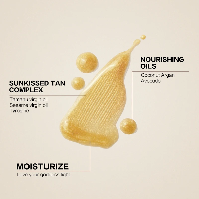 Manufacturer Long Lasting Liquid Highlighter Bronze Golden Glow Glitter Body Shining Oil Body Shimmer Oil Glow