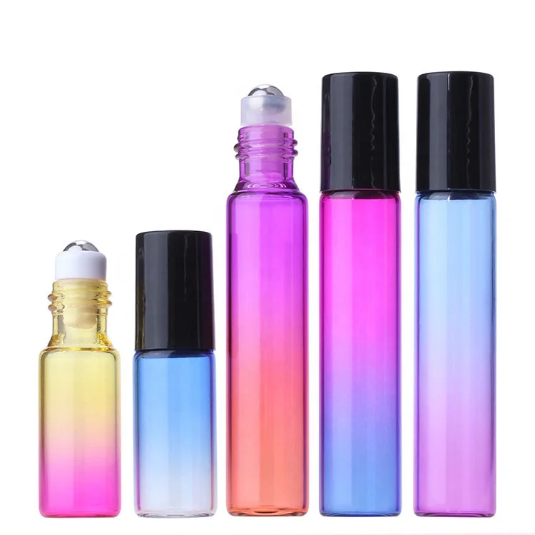 5ml 10ml bouteille vide de parfum China Wholesale High Quality Thin Colorful Pull Tube Gradient Color Perfume Roll On Bottle