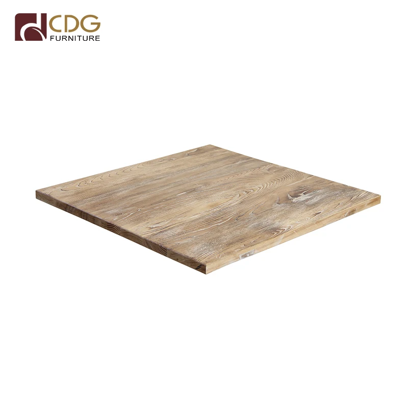 CDG Wooden Restaurant Table Coffee Shop Furniture Solid Wood Table Top
