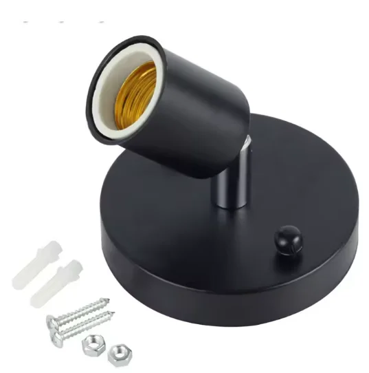 Polished Metal Desktop Lamp Base Ceramic Base Holder 6 ft Cord On/off Switch Plug E26/e27 Screw Base Ideal for CFL Lamp