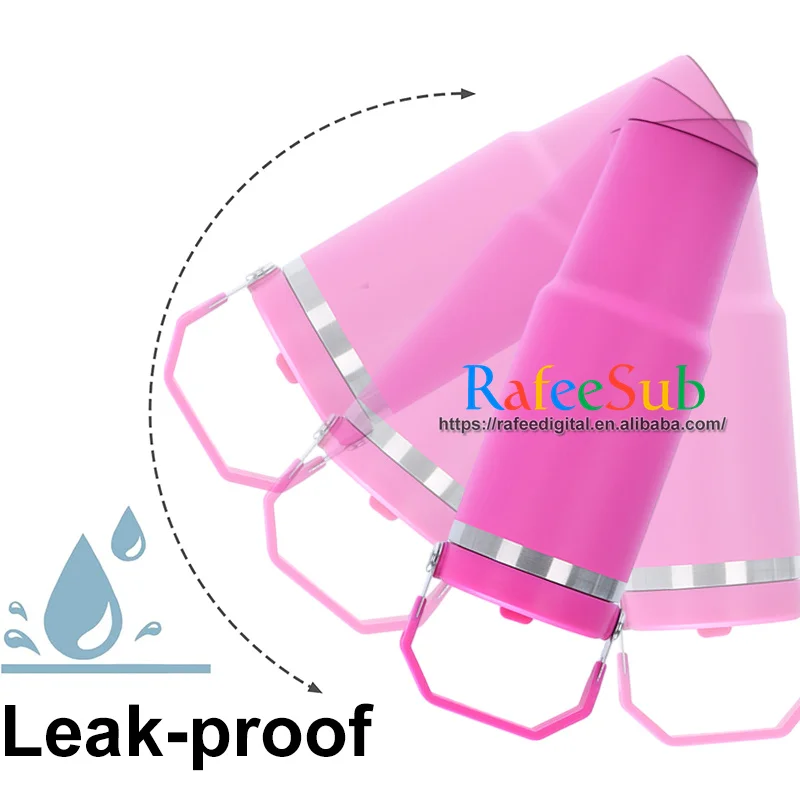 30oz 30 oz Hot and Cold Vacuum Insulated Stainless Steel White Blank Sublimation Tumbler Cup with Top Handle and Straw Screw Lid