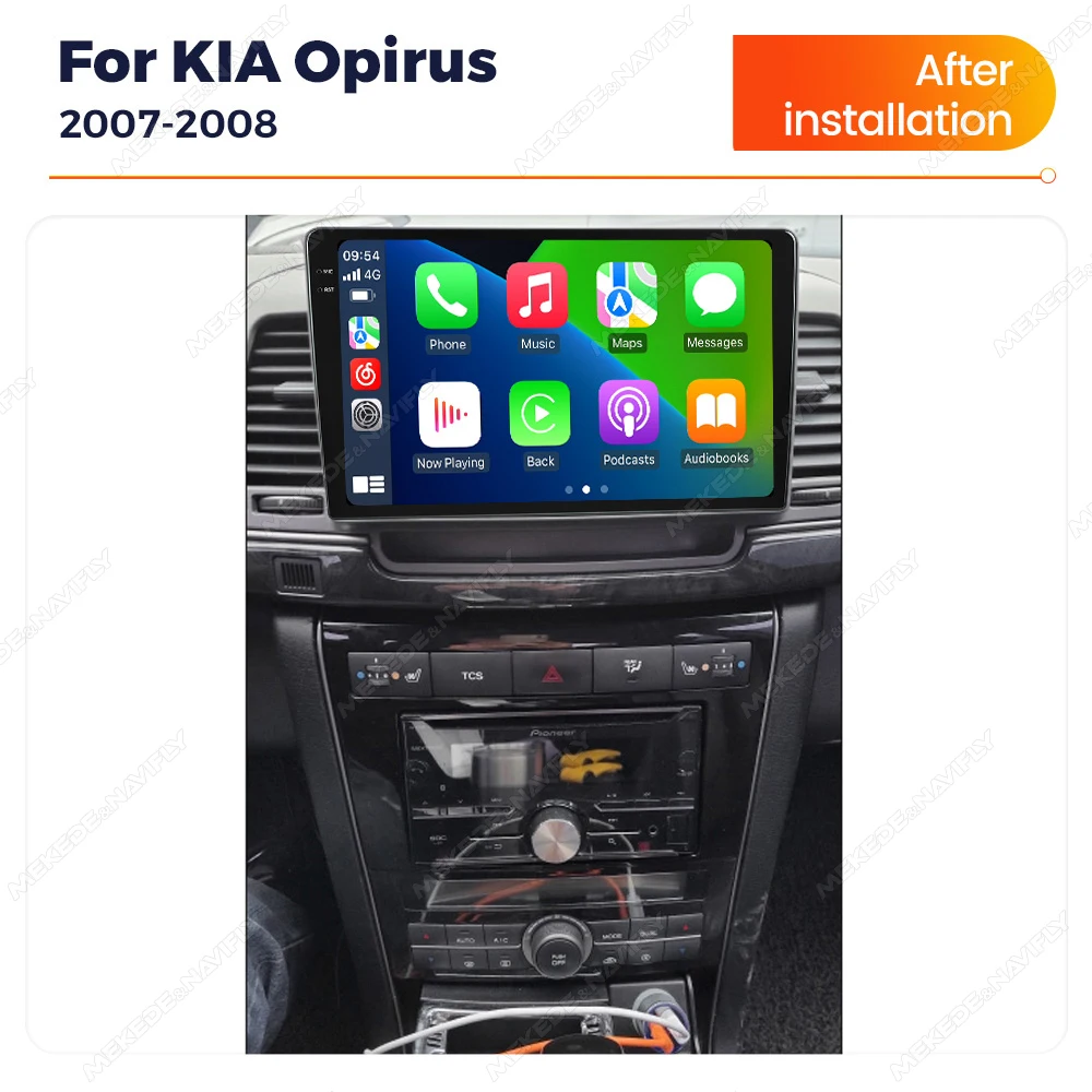 MEKEDE MS Android автомобильный мультимедийный плеер car-play 8 + 256 ГБ GPS FM AM DSP охлаждающий вентилятор для KIA Opirus 2007-2008