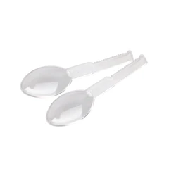 Wholesale Food grade mini disposable serrated spoon transparent scoops for Jelly